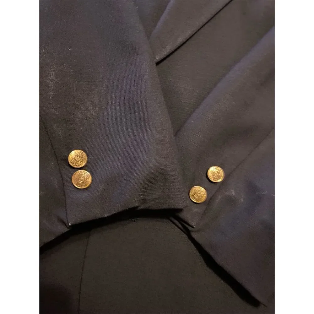 Vintage Pierre Cardin Men's Wool Blazer Black 42 Classic Fit Formal